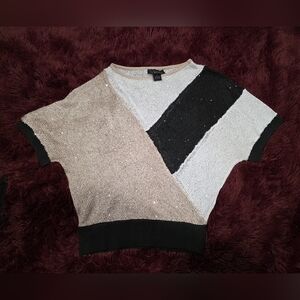 Colorblock Sequin Sweater